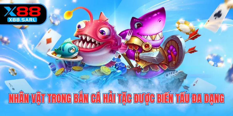 Nhân vật trong Bắn Cá Hải Tặc được biến tấu đa dạng